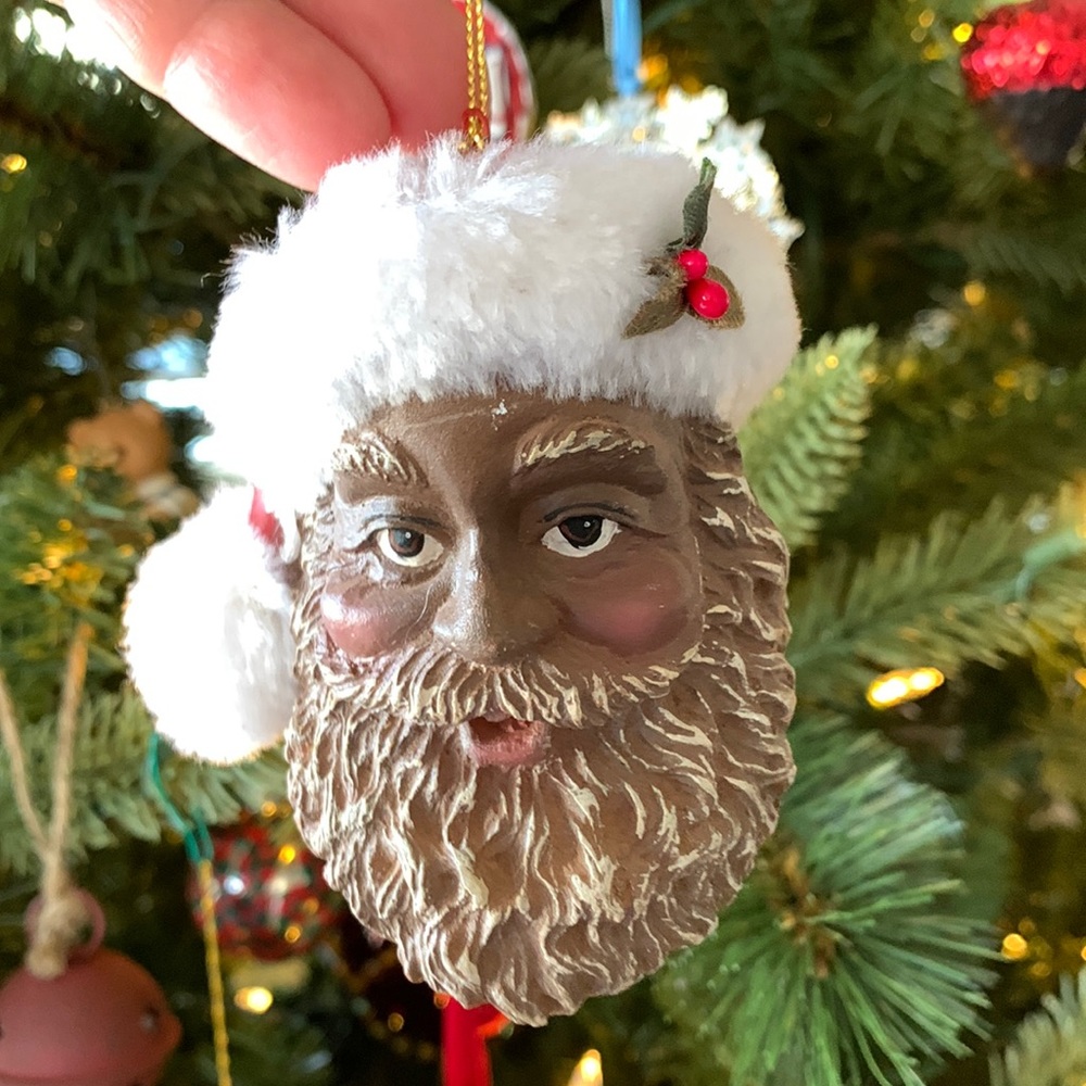 Silverstri Black Santa ornament